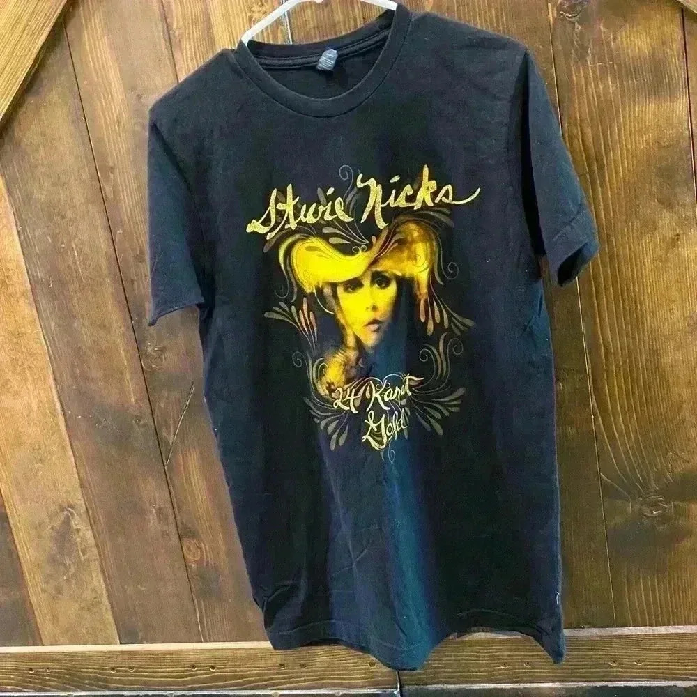 Black Graphic Band Tee with Yellow Design